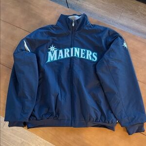 Majestic Authentic Mariners Navy Bomber Jacket – XL – (Team-Issued)